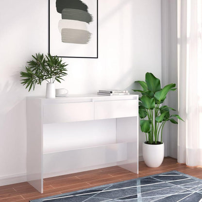 vidaXL Console Table White 39.4"x13.8"x30.1" Engineered Wood