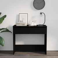 vidaXL Console Table Black 35"x16.1"x30.1" Engineered Wood