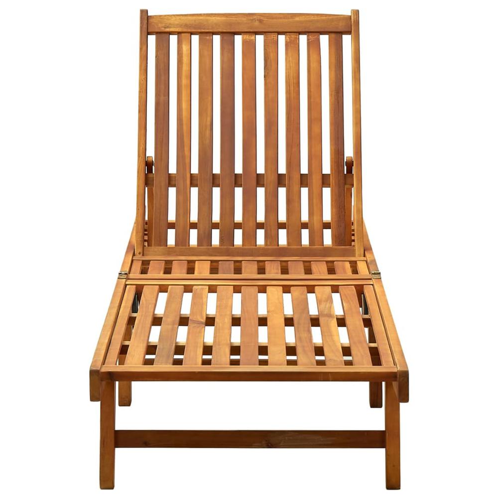 Sunlounger Natural Wood Solid Acacia Wood