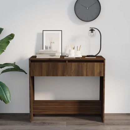 vidaXL Console Table Brown Oak 35"x16.1"x30.1" Engineered Wood