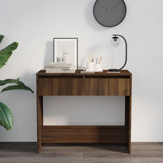 vidaXL Console Table Brown Oak 35"x16.1"x30.1" Engineered Wood