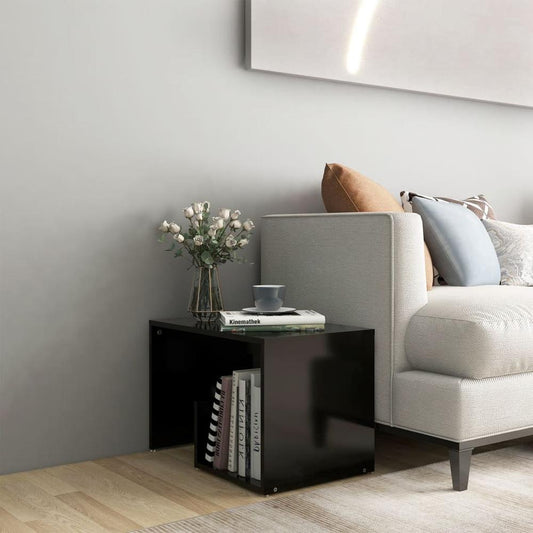 vidaXL Side Table Black 23.2"x14.2"x15" Engineered Wood