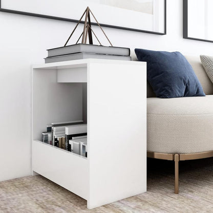 vidaXL Side Table White 19.7"x10.2"x19.7" Engineered Wood