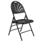 NPS® 1100 Series Deluxe Fan Back With Triple Brace Double Hinge Folding Chair, Black (Pack of 4)