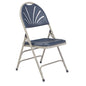 NPS® 1100 Series Deluxe Fan Back With Triple Brace Double Hinge Folding Chair, Dark Blue (Pack of 4)