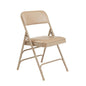 NPS® 1300 Series Premium Vinyl Upholstered Triple Brace Double Hinge Folding Chair, French Beige (Pack of 4)