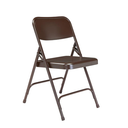 NPS® 200 Series Premium All-Steel Double Hinge Folding Chair, Brown (Pack of 4)