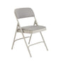 NPS® 2200 Series Deluxe Fabric Upholstered Double Hinge Premium Folding Chair, Greystone (Pack of 4)