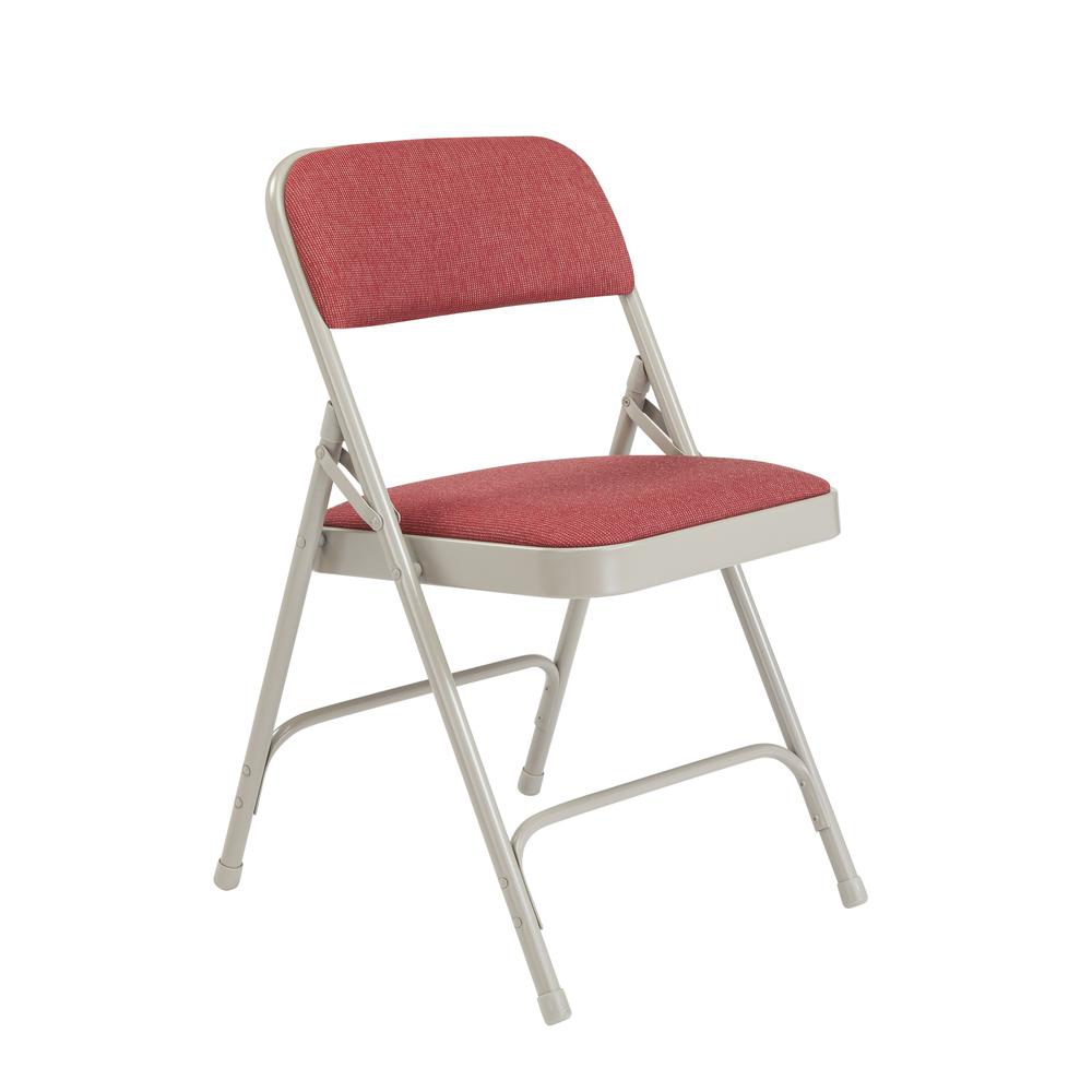 NPS® 2200 Series Deluxe Fabric Upholstered Double Hinge Premium Folding Chair, Majestic Cabernet (Pack of 4)