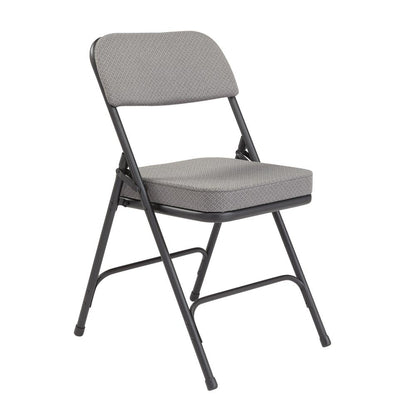 NPS® 3200 Series Premium 2" Fabric Upholstered Double Hinge Folding Chair, Charcoal Grey (Pack of 2)
