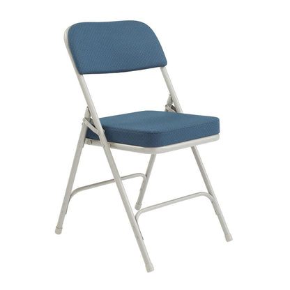 NPS® 3200 Series Premium 2" Fabric Upholstered Double Hinge Folding Chair, Regal Blue (Pack of 2)