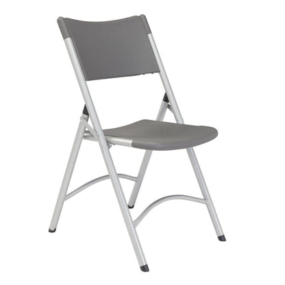 NPS® 600 Series Heavy Duty Plastic Folding Chair, Charcoal Slate (Pack of 4)