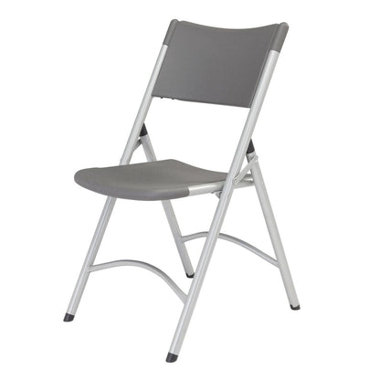 NPS® 600 Series Heavy Duty Plastic Folding Chair, Charcoal Slate (Pack of 4)