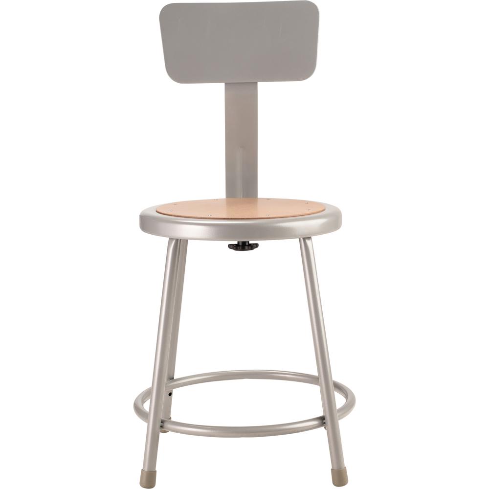 NPS® 18"Heavy Duty Steel Stool With Backrest, Grey