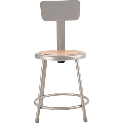 NPS® 18"Heavy Duty Steel Stool With Backrest, Grey