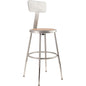 NPS® 19"-27" Height Adjustable Heavy Duty Steel Stool With Backrest, Grey