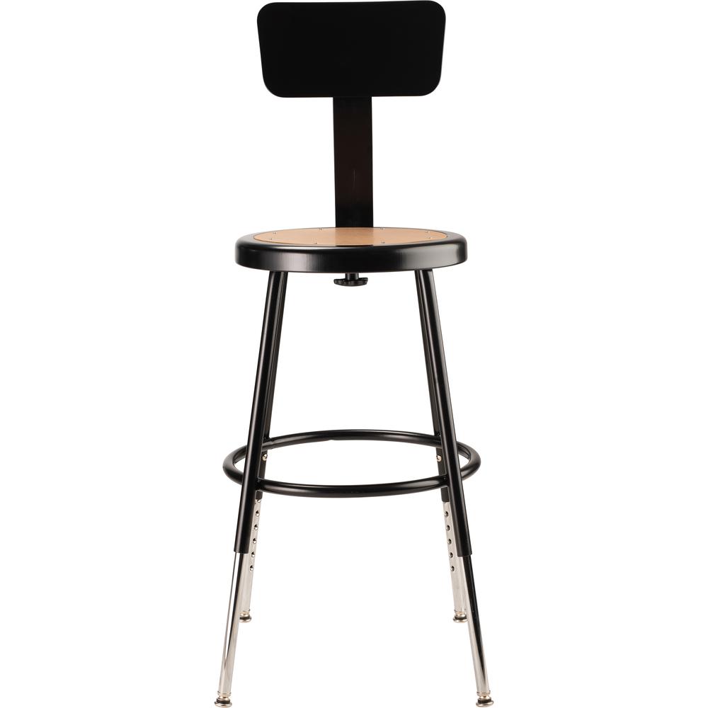 NPS® 19"-27" Height Adjustable Heavy Duty Steel Stool With Backrest, Black