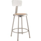NPS® 24"Heavy Duty Steel Stool With Backrest, Grey