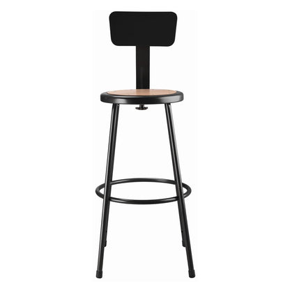 NPS® 30" Heavy Duty Steel Stool With Backrest, Black