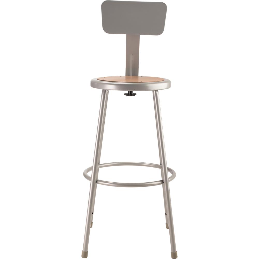 NPS® 30"Heavy Duty Steel Stool With Backrest, Grey