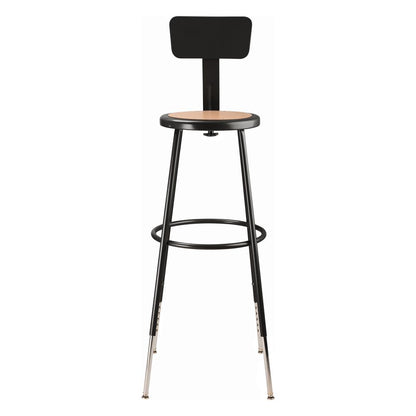 NPS® 32 -39" Height Adjustable Heavy Duty Steel Stool With Backrest, Black