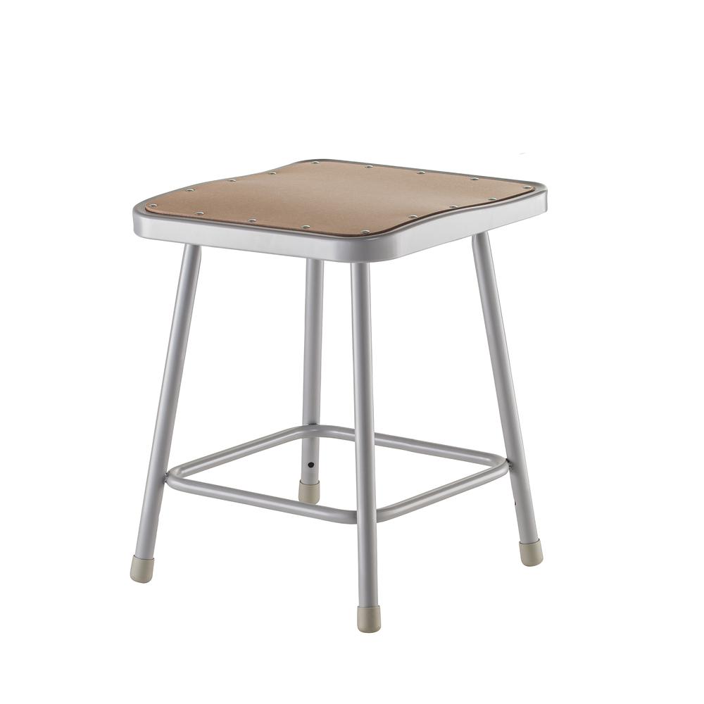 NPS® 18" Heavy Duty Square Seat Steel Stool, Grey