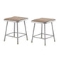 NPS® 18" Heavy Duty Square Seat Steel Stool, Grey
