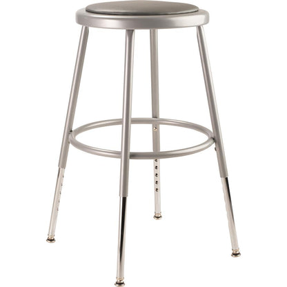NPS® 25"-33" Height Adjustable Heavy Duty Vinyl Padded Steel Stool, Grey