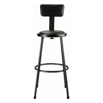 NPS® 30" Heavy Duty Vinyl Padded Steel Stool With Backrest, Black