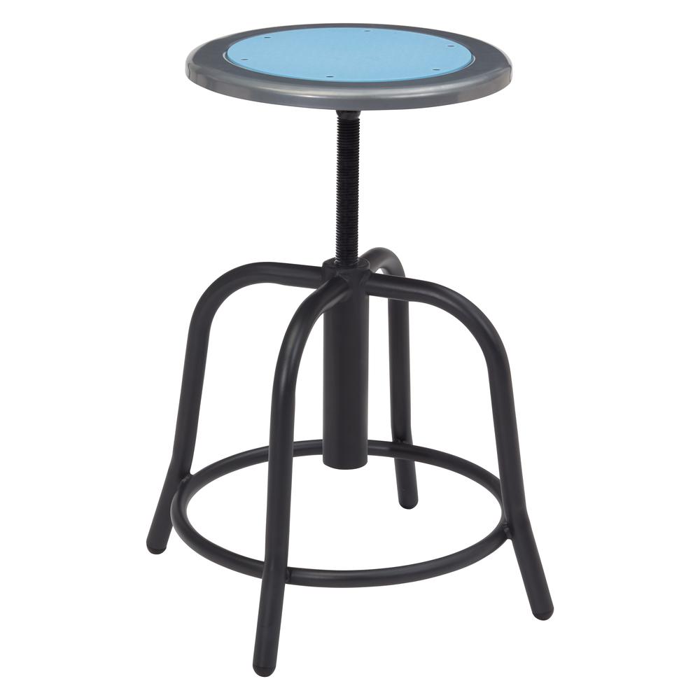 NPS® 18” - 24” Height Adjustable Swivel Stool, Blueberry Seat and Black Frame