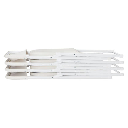 NPS® 800 Series Premium Lightweight Plastic Folding Chair, Bright White (Pack of 4)