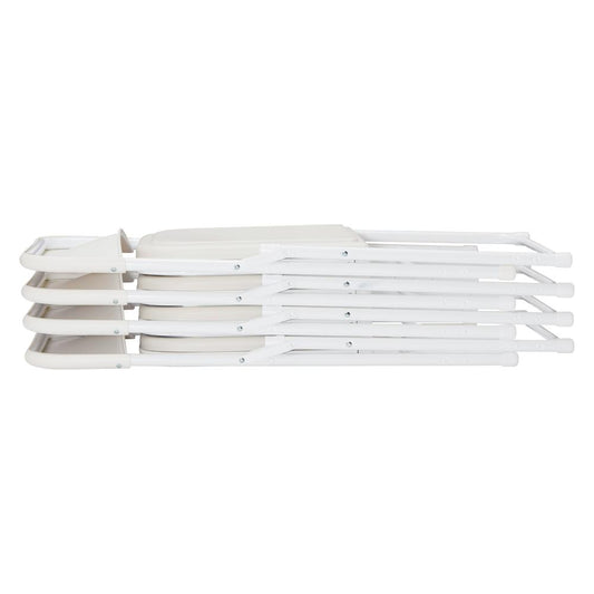 NPS® 800 Series Premium Lightweight Plastic Folding Chair, Bright White (Pack of 4)