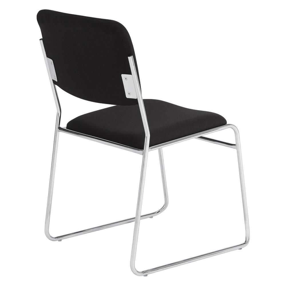 NPS® 8600 Series Fabric Padded Signature Stack Chair, Ebony Black