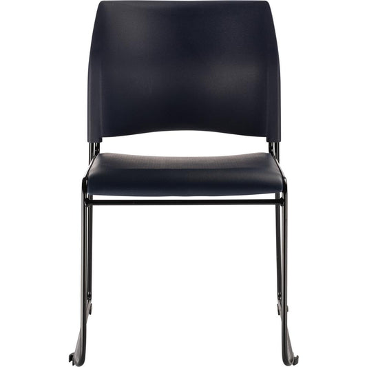 NPS® Cafetorium Plush Vinyl Stack Chair, Blue
