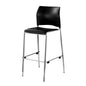 NPS® Cafetorium Bar Stool, Plush Vinyl Seat, Black