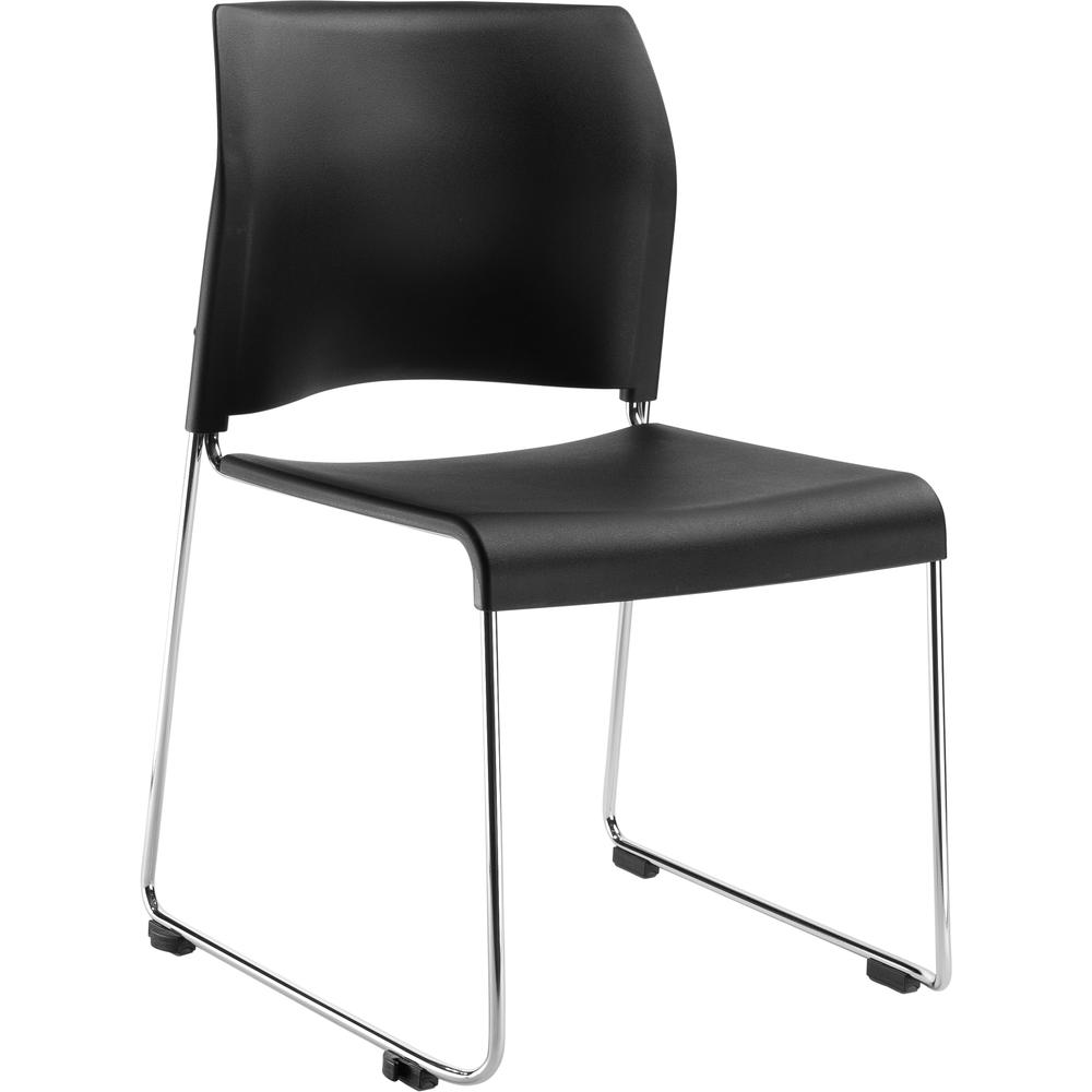 NPS® Cafetorium Plastic Stack Chair, Black