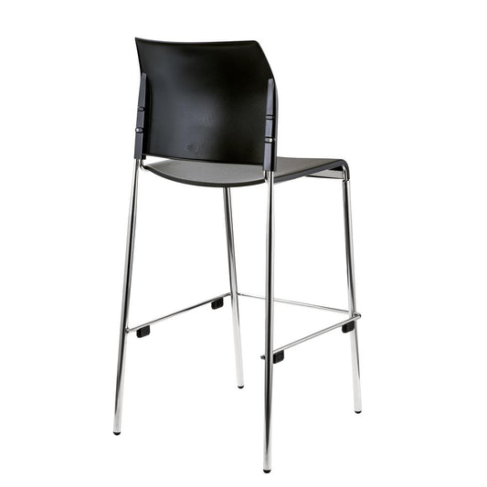 NPS® Cafetorium Bar Stool, Plastic Seat, Black