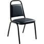 NPS® 9100 Series Vinyl Upholstered Stack Chair, Midnight Blue Seat, Black Sandtex Frame