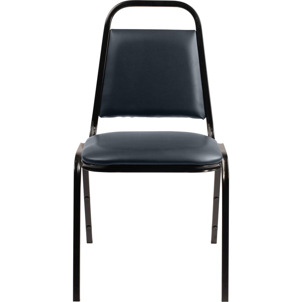 NPS® 9100 Series Vinyl Upholstered Stack Chair, Midnight Blue Seat, Black Sandtex Frame