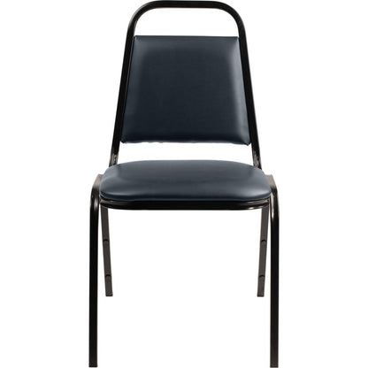 NPS® 9100 Series Vinyl Upholstered Stack Chair, Midnight Blue Seat, Black Sandtex Frame