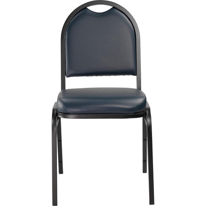 NPS® 9200 Series Premium Vinyl Upholstered Stack Chair, Midnight Blue Seat/ Black Sandtex Frame