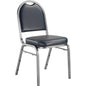 NPS® 9200 Series Premium Vinyl Upholstered Stack Chair, Midnight Blue Seat/ Silvervein Frame