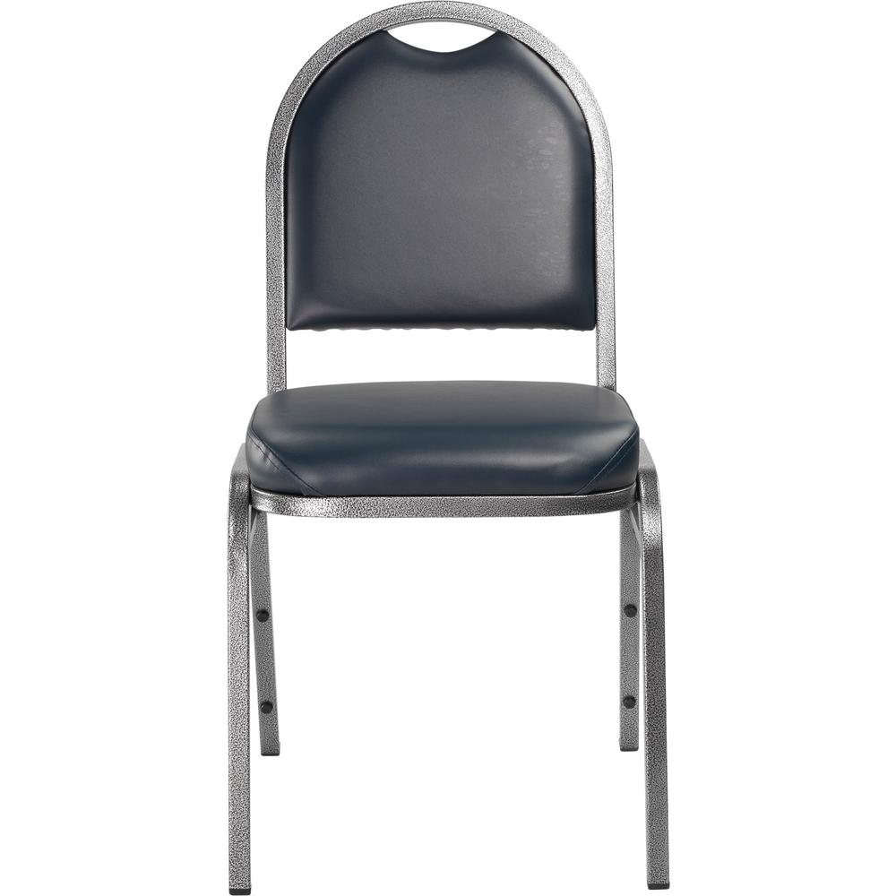 NPS® 9200 Series Premium Vinyl Upholstered Stack Chair, Midnight Blue Seat/ Silvervein Frame