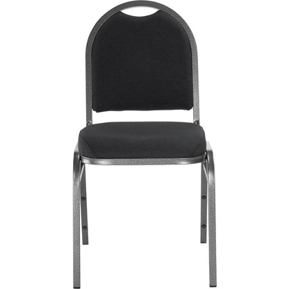 NPS® 9200 Series Premium Fabric Upholstered Stack Chair, Ebony Black Seat/ Silvervein Frame
