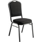 NPS® 9300 Series Deluxe Fabric Upholstered Stack Chair, Ebony Black Seat/Black Sandtex Frame