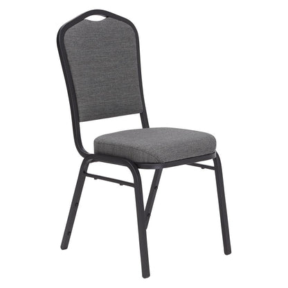 NPS® 9300 Series Deluxe Fabric Upholstered Stack Chair, Natural Greystone Seat/Black Sandtex Frame