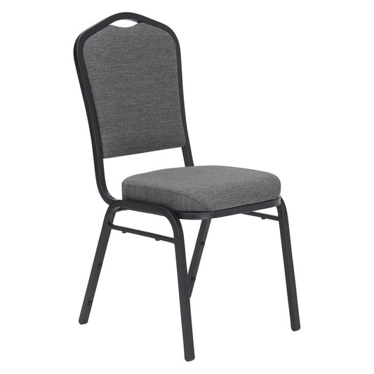 NPS® 9300 Series Deluxe Fabric Upholstered Stack Chair, Natural Greystone Seat/Black Sandtex Frame