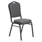 NPS® 9300 Series Deluxe Fabric Upholstered Stack Chair, Natural Greystone Seat/Black Sandtex Frame