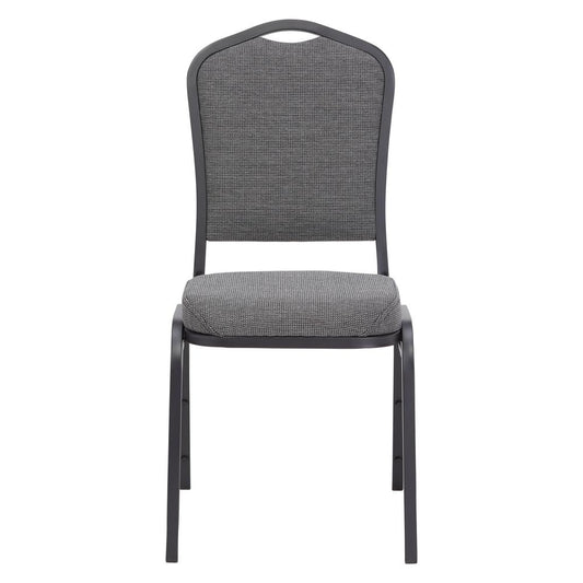 NPS® 9300 Series Deluxe Fabric Upholstered Stack Chair, Natural Greystone Seat/Black Sandtex Frame