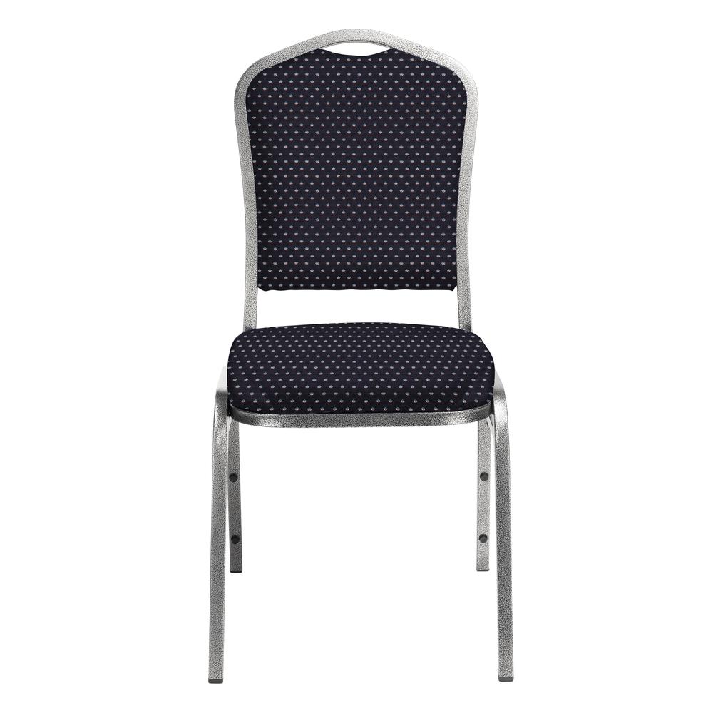 NPS® 9300 Series Deluxe Fabric Upholstered Stack Chair, Diamond Navy Seat/Silvervein Frame